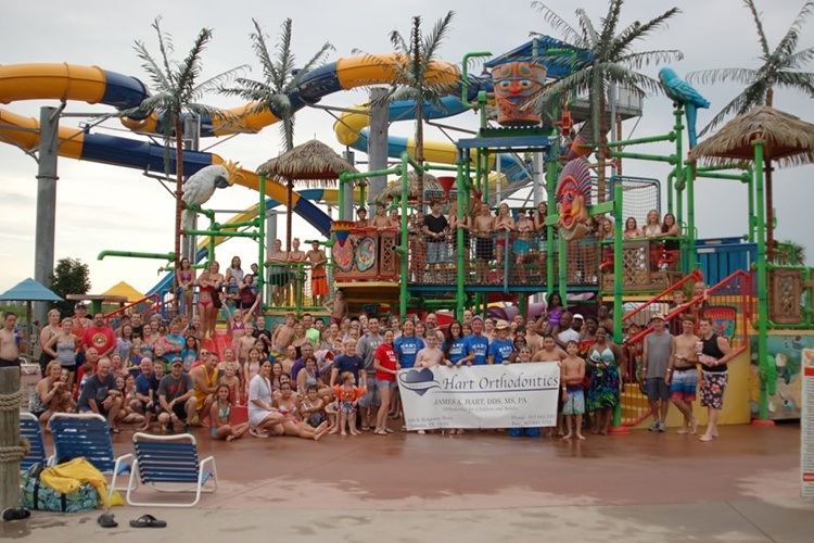 Hart Orthodontics team at waterpark