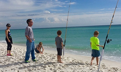 Dr. Hart and family on beach