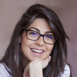 Woman smiling with braces