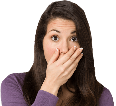 Woman covering mouth