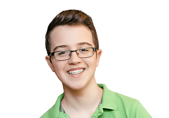 Young boy with braces