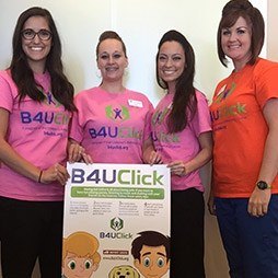 Team members at community event