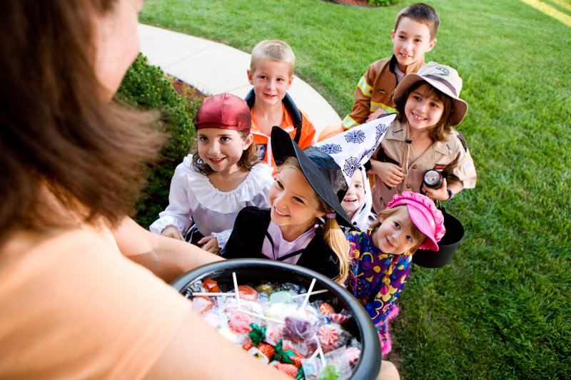 Children trick-or-treating
