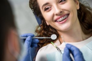 a patient visiting their orthodontist 